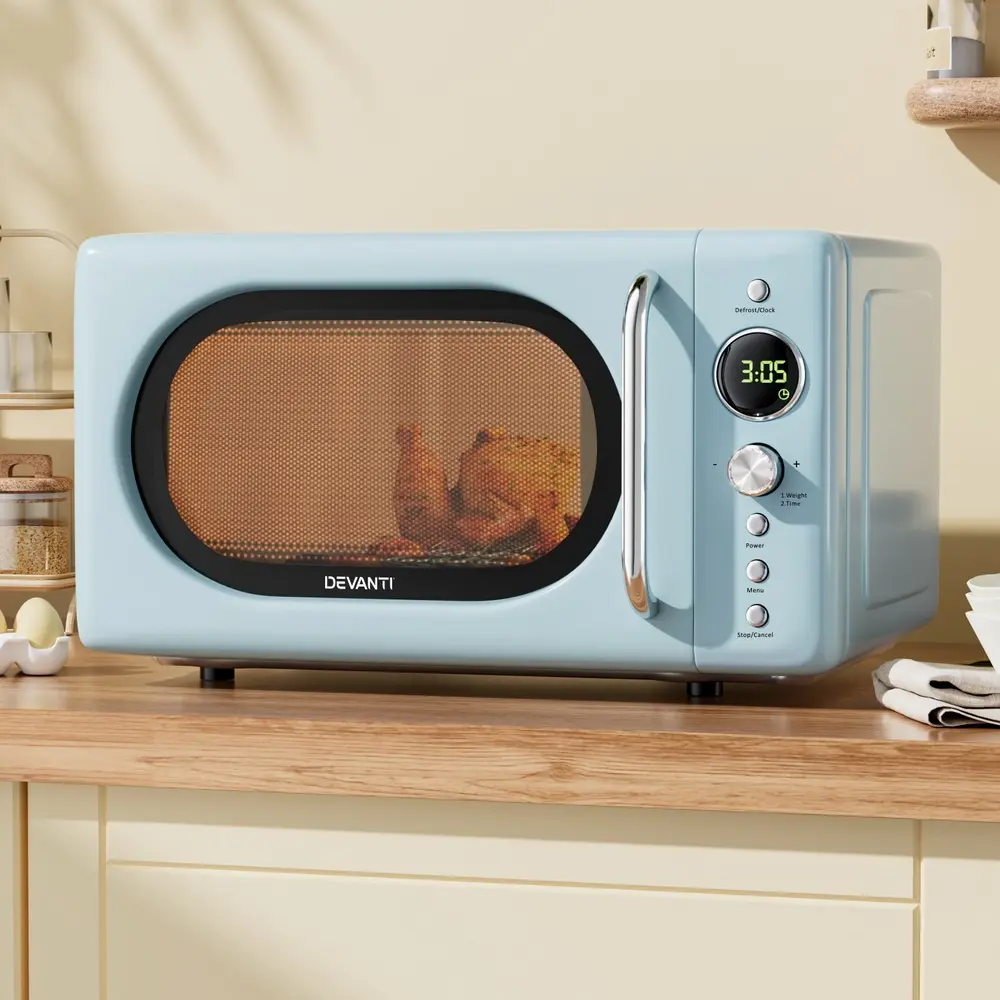 Devanti 20L Microwave Oven 700W Blue - Home & Garden