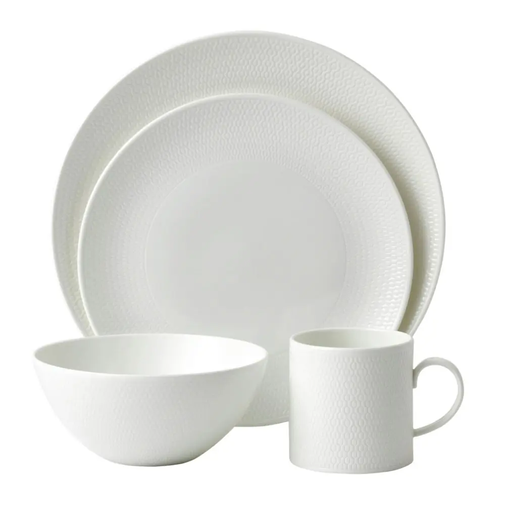 Wedgwood Gio 16pc Dinner Set of 16 | White - Home & Garden