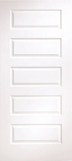 28 in x 80 in, Rockport, Primed, 5 Panel, Primed, Unfinished, Hollow Core, Interior Slab Door - McCOY'S