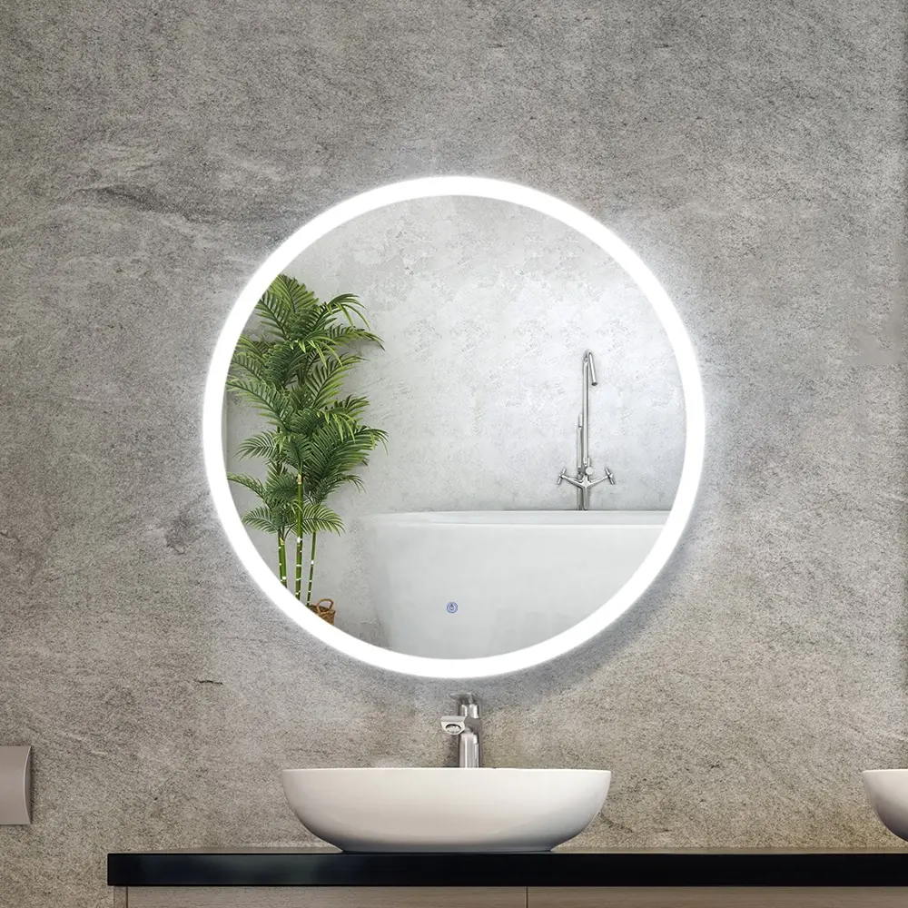 Embellir Wall Mirror 70cm with Led light Makeup Home Decor Bathroom Round Vanity - Home & Garden