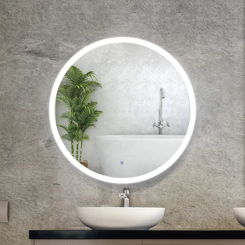 Embellir Wall Mirror 90cm with Led light Makeup Home Decor Bathroom Round Vanity - Home & Garden