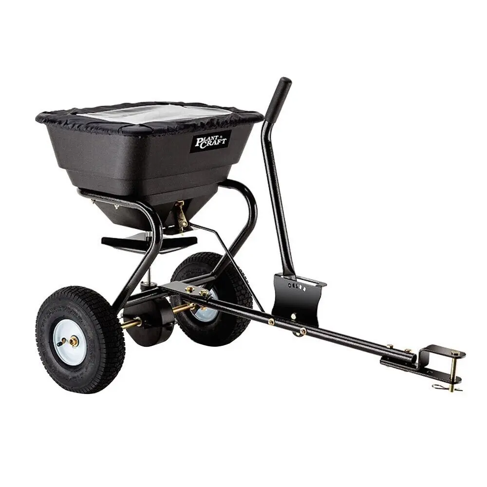 PLANTCRAFT Tow Behind Broadcast Spreader 30kg 26L Seed Fertiliser Spreader Seeder Rotary - Home & Garden