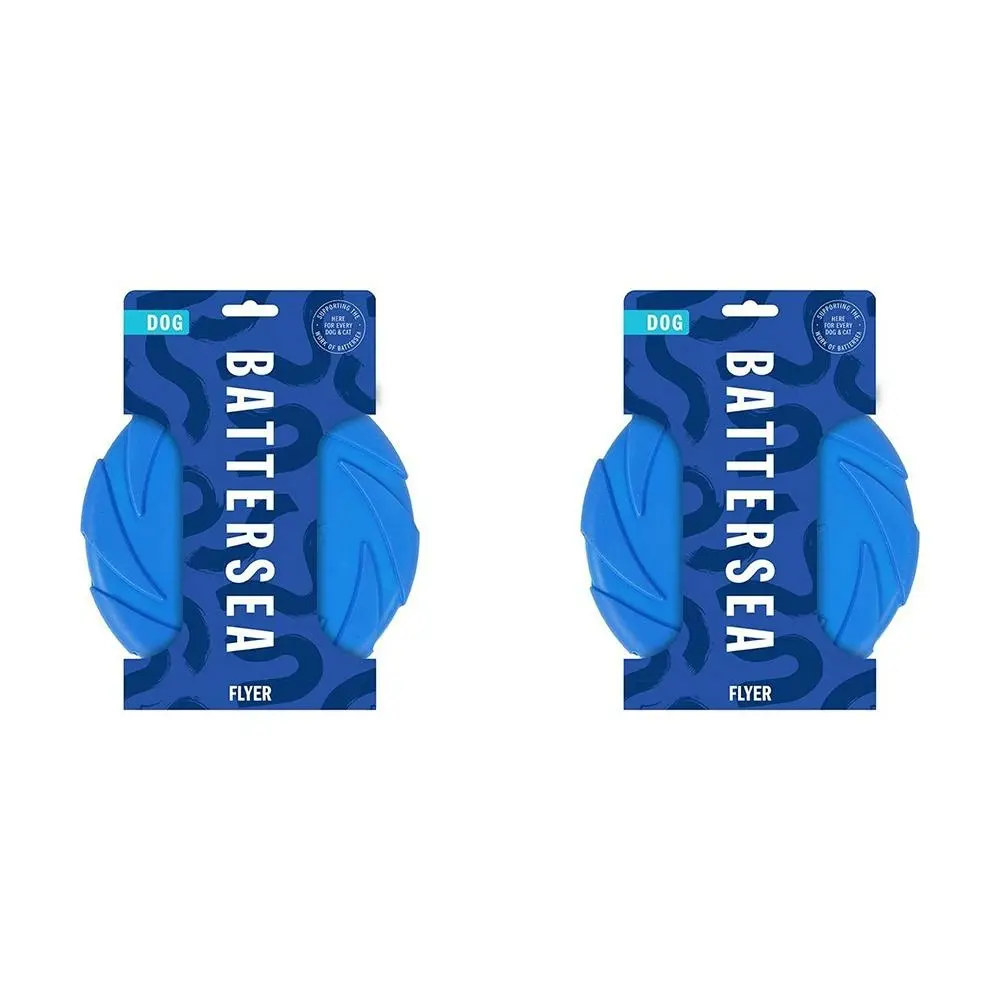 2x Rosewood Battersea Round Foam Flyer Pet Dog Outdoor Interactive Play Toy Blue - Pets