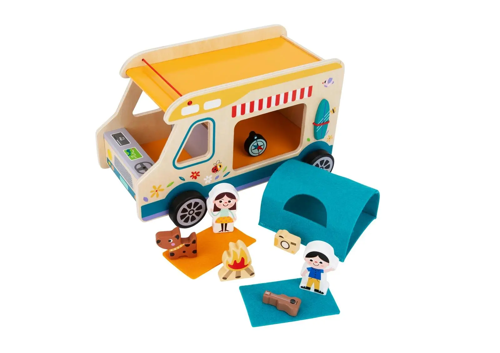Tooky Toy Kids/Toddler Pretend Play Camping Rolling Rv Caravan Toy Playset 3+ - Toys & Games
