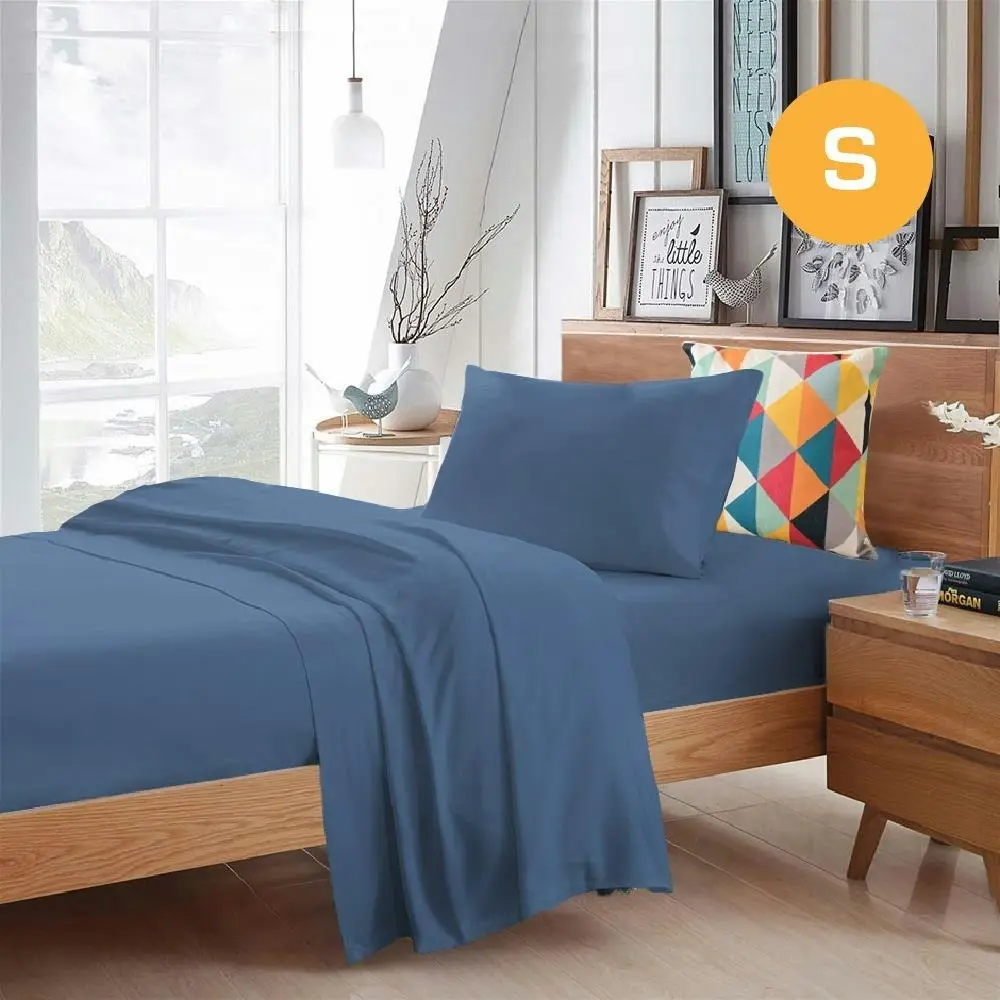Single Size Ocean Color Poly Cotton Fitted Sheet Flat Sheet Pillowcase Sheet Set - Home & Garden