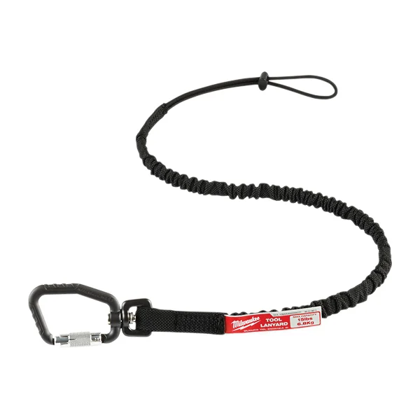 48-22-8815 Locking Tool Lanyard, 36.3 in L, 15 lb Working Load, Rubber/Nylon Line, Black