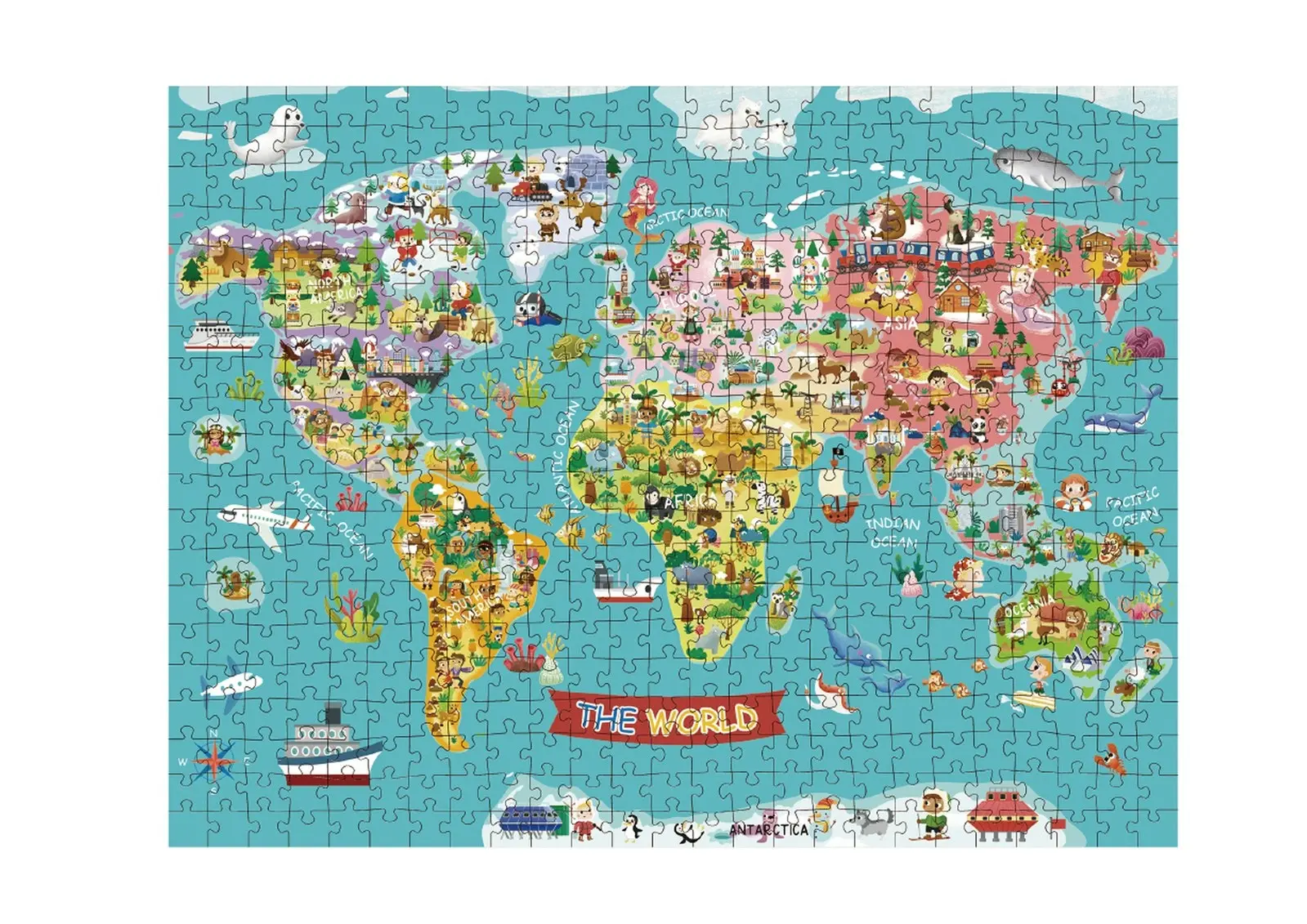 500pc Tookyland World Map Kids/Children's Junior 61 x 46cm Jigsaw Puzzle 6+ - Toys & Games