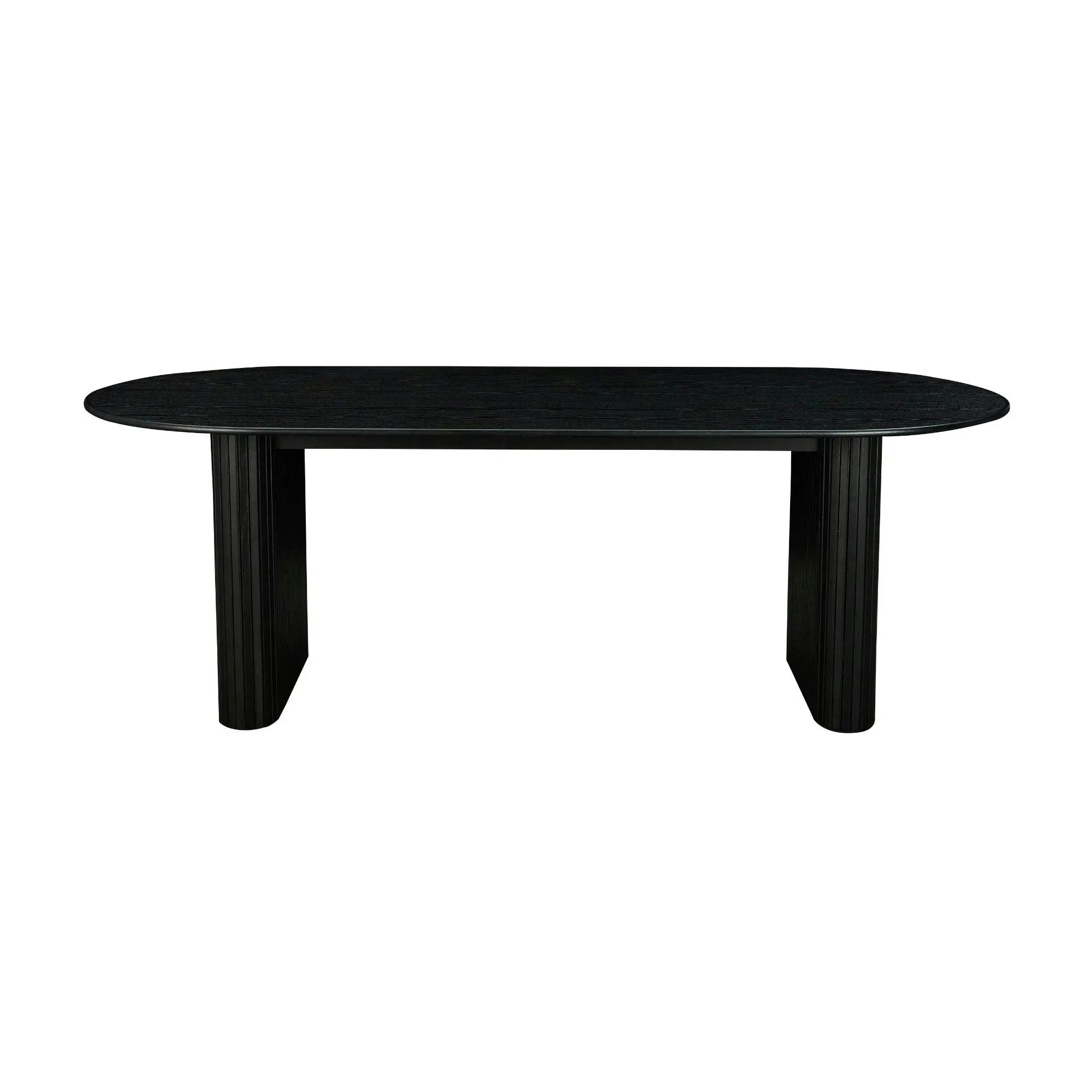 Noir 220cm Timber Oval Dining Table Black - Furniture