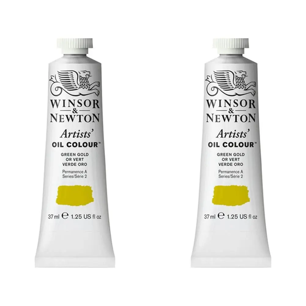 2x Winsor & Newton Artists Oil Colour 37ml Art Paint Tube Green Gold Series 2 - Hobbies