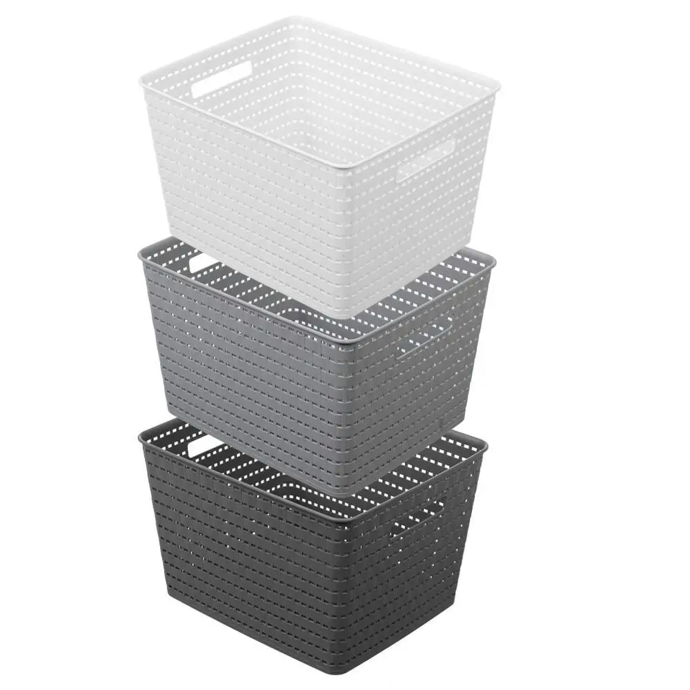 3x Boxsweden Woven Baskets 35cm Home Office Storage Organiser Container Assort. - Home & Garden