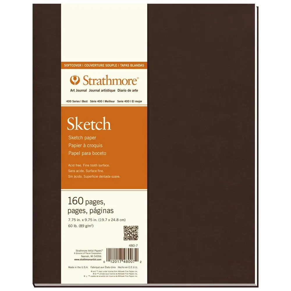 Strathmore 400 Series Sketch Softcover Art/Sketch Journal 7.75x9.75'' 160 Sheets - Office