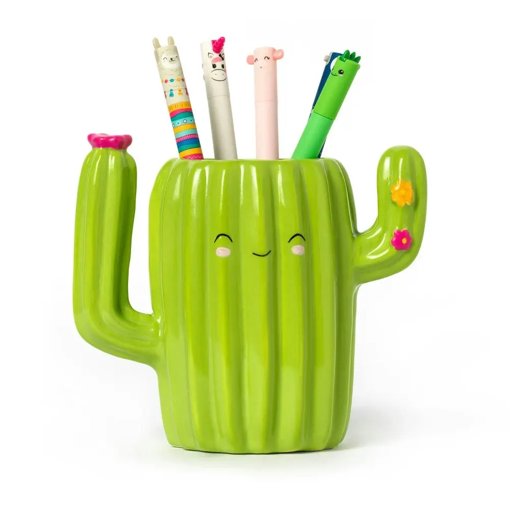 Legami Desk Friends Ceramic Pen/Ballpen Pencil Holder Storage Stationery Cactus - Office