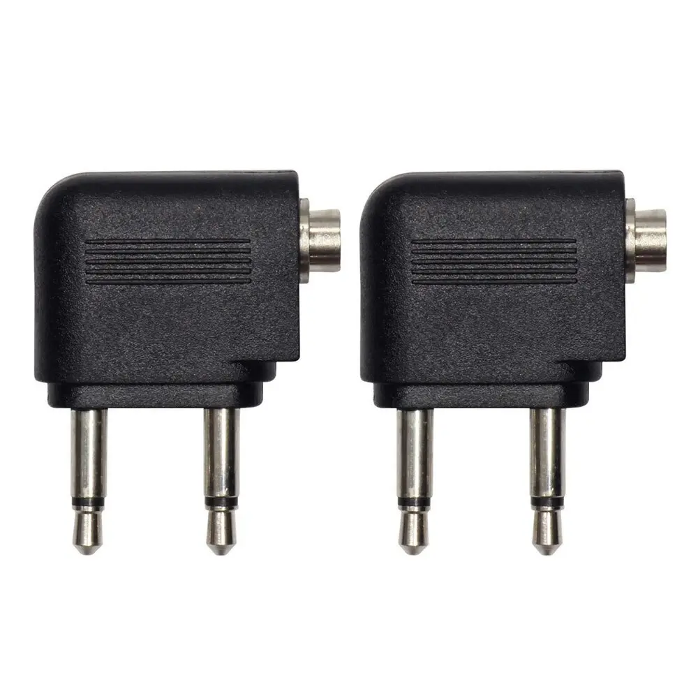 2PK Moki Airline 2 Pin Headphones/Earphones Aeroplane Adaptor Travel Audio Jack - Electronics