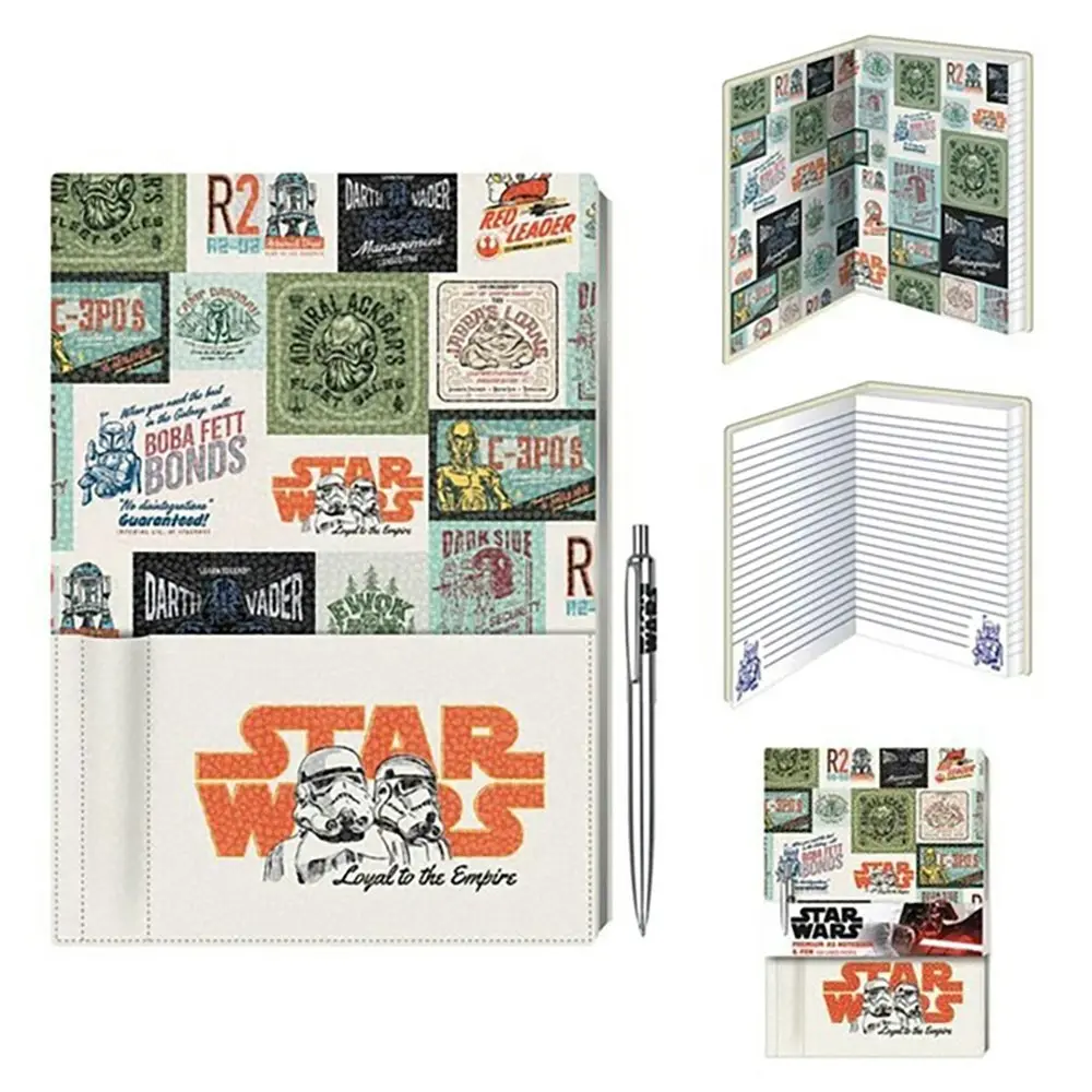 Star Wars George Lucas Themed Classic Retro Premium Notebook With Pen Set - Office