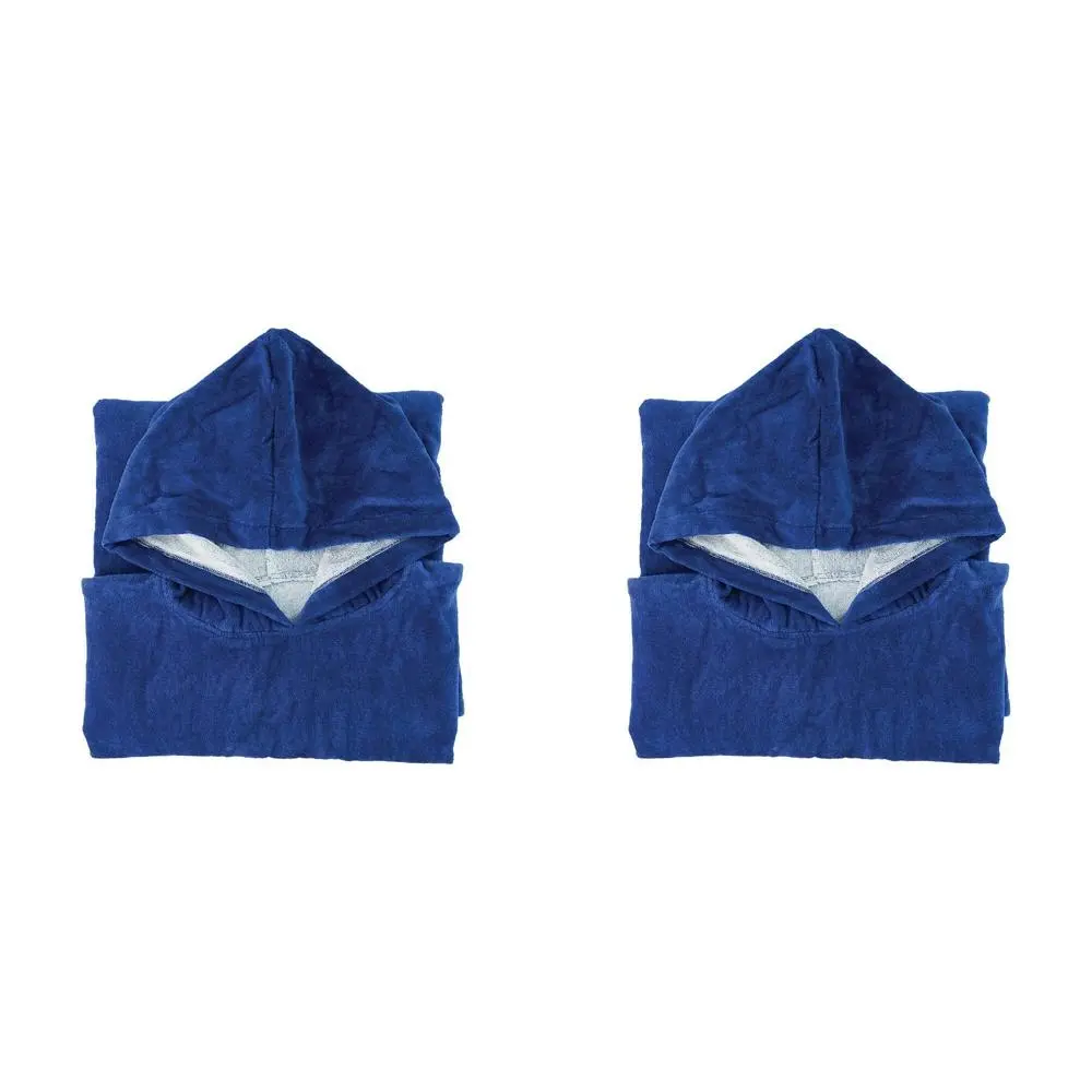 2x Annabel Trends Beach Poncho 100cm Cover Up Absorbent Drying Towel Plain Navy - Home & Garden