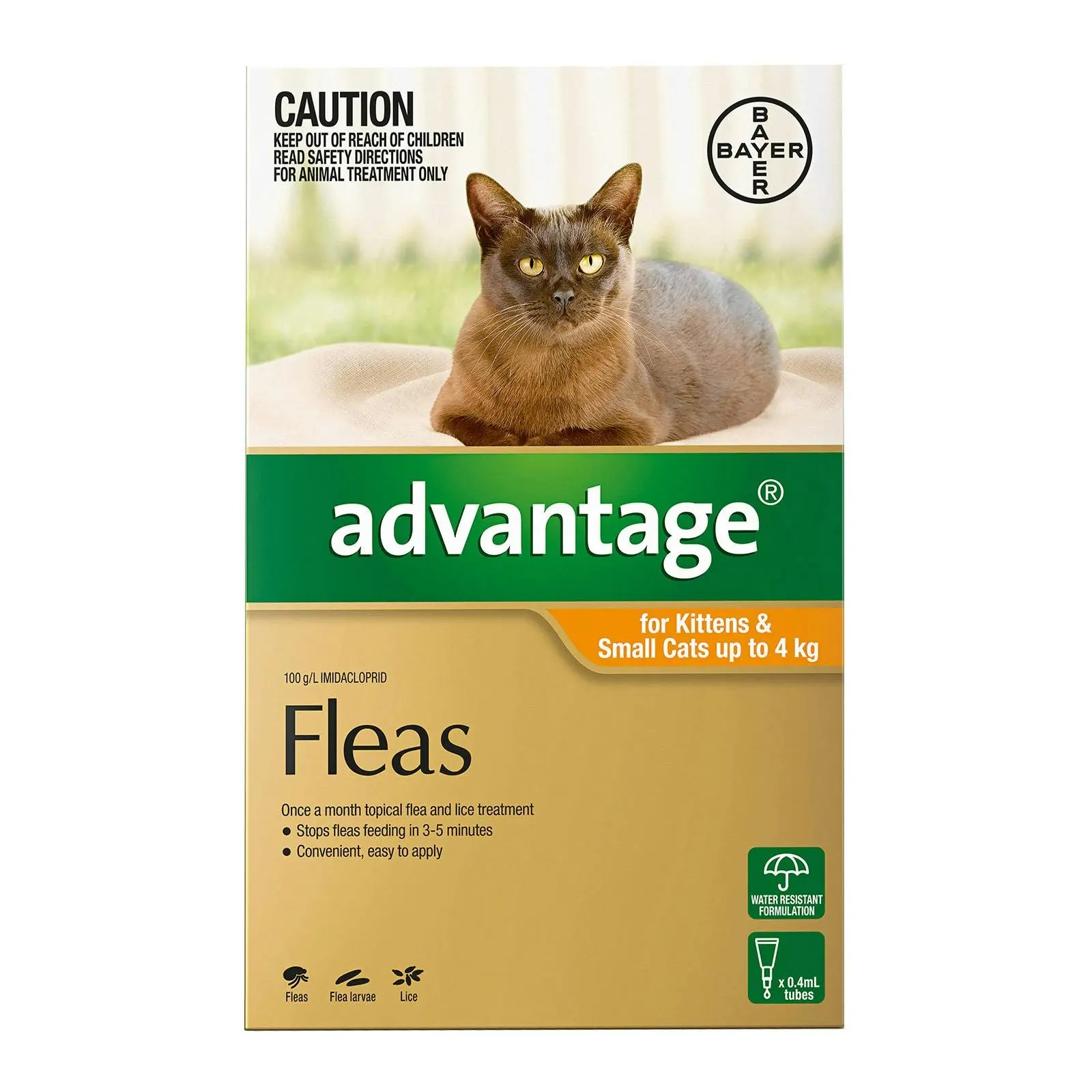 ADVANTAGE For Kittens & Small Cats Up To 4Kg (Orange) 6 Pack - Pets