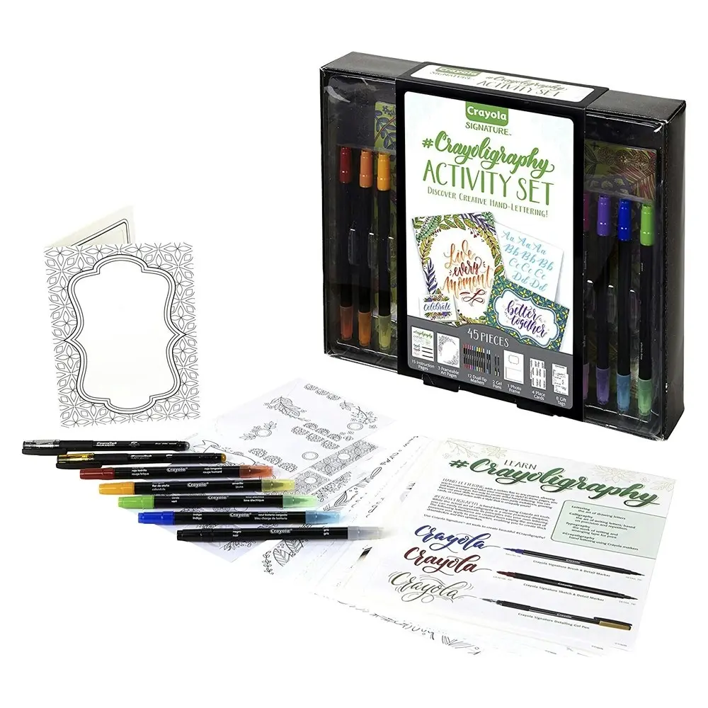 45pc Crayola Kids/Childrens Creative Signature Crayoligraphy Lettering Kit - Hobbies