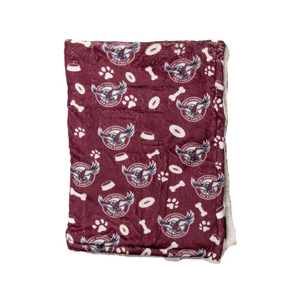The Stubby Club Manly Sea Eagles NRL Themed Durable Dog/Cat Pet Bed Blanket - Pets