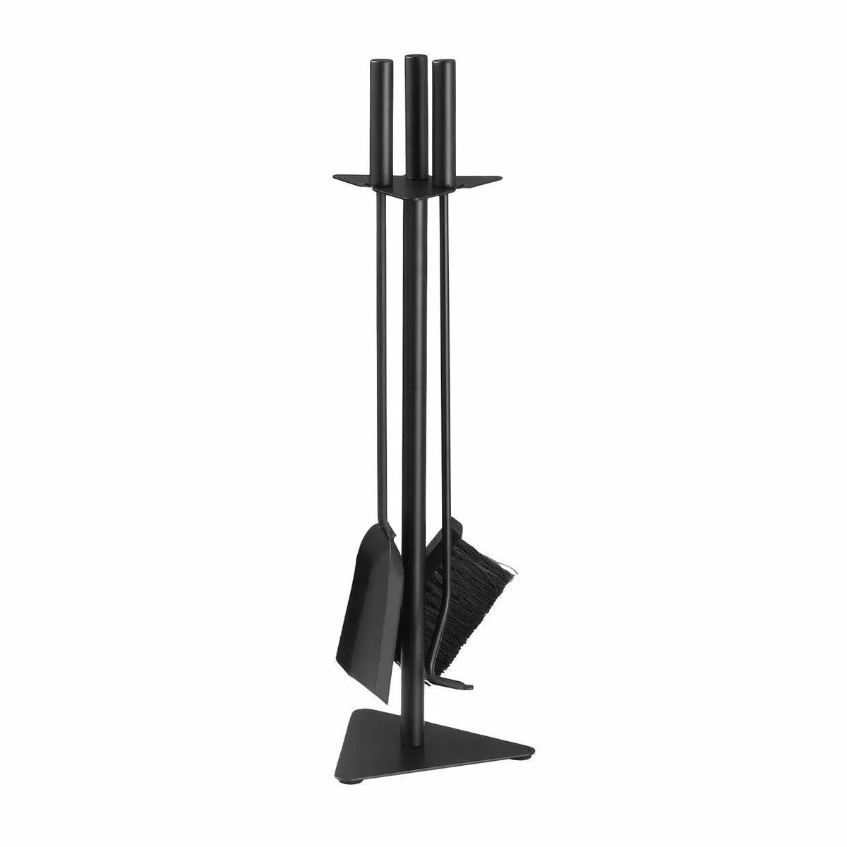 Ausway 4PCS Fireplace Tool Set Firepit Accessories Poker Fire Shovel Brush Stand Black Cast Iron - Winter Warmers up to 70% Off