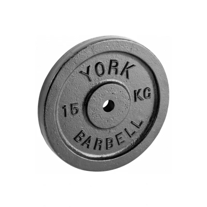 York 15kg Cast Iron Disc - Sports & Outdoor