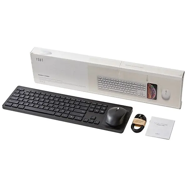Pout Hands 5 Combo Wireless Keyboard with Qi Charging Pad & Mouse - Black