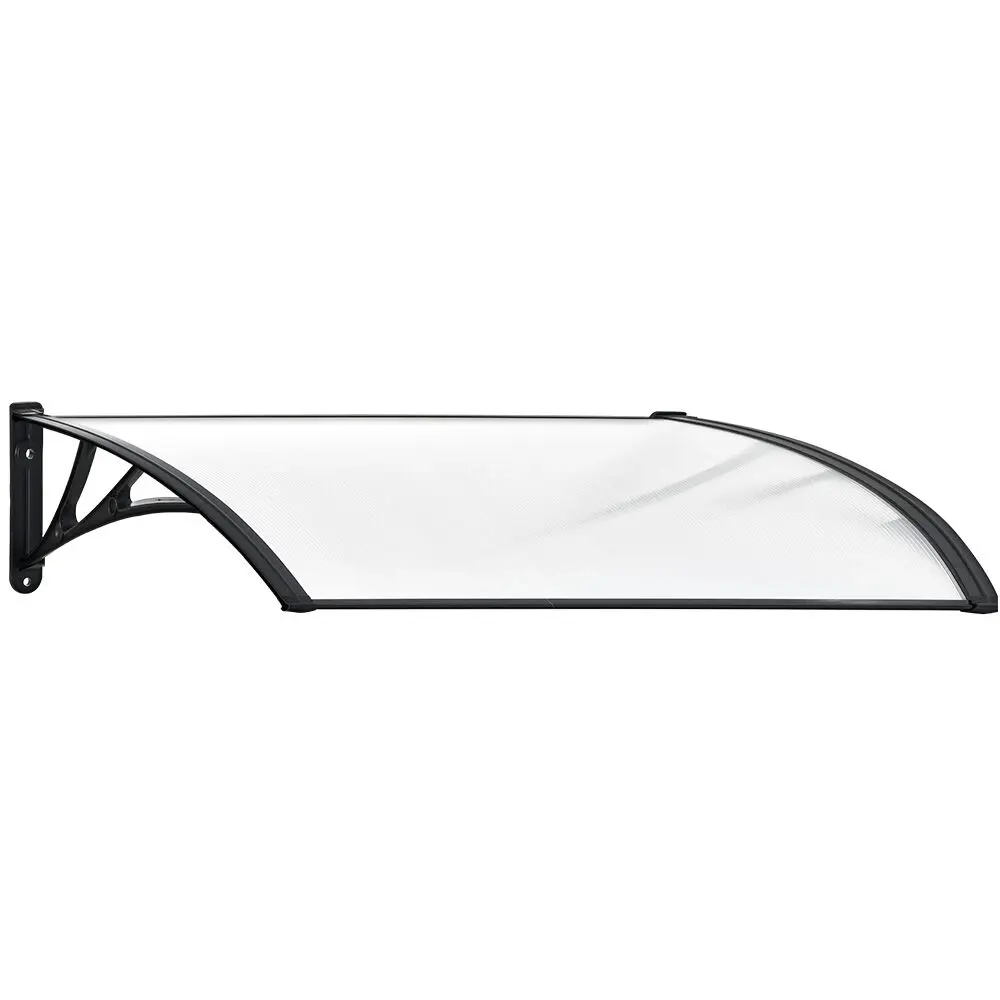 SHADE SHIELD 1x1m Exterior Awning, Black DIY External UV Rain Protection Clear Polycarbonate Canopy Cover - Home & Garden