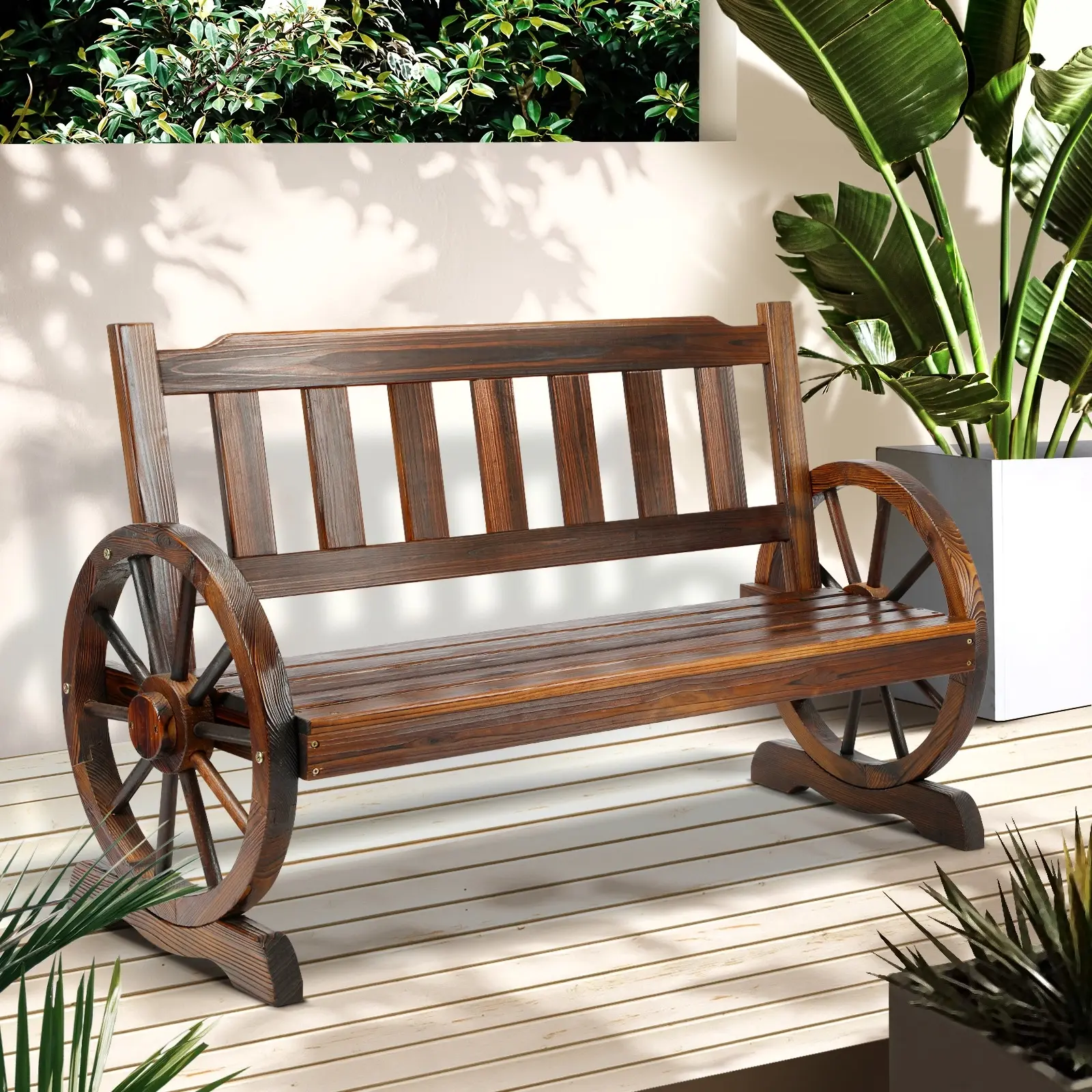 Livsip Garden Bench Wagon Chairs Outdoor Furniture Wheel Chair Backyard Lounge - Up to 65% off Outdoor Furniture