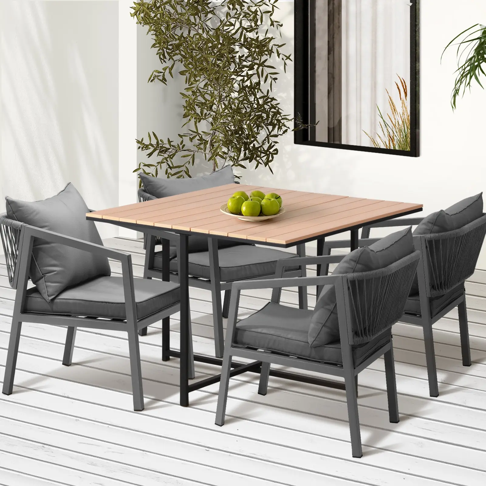 Livsip 4 Seater Outdoor Dining Set Patio Furniture Garden Table Chairs Setting - Up to 65% off Outdoor Furniture