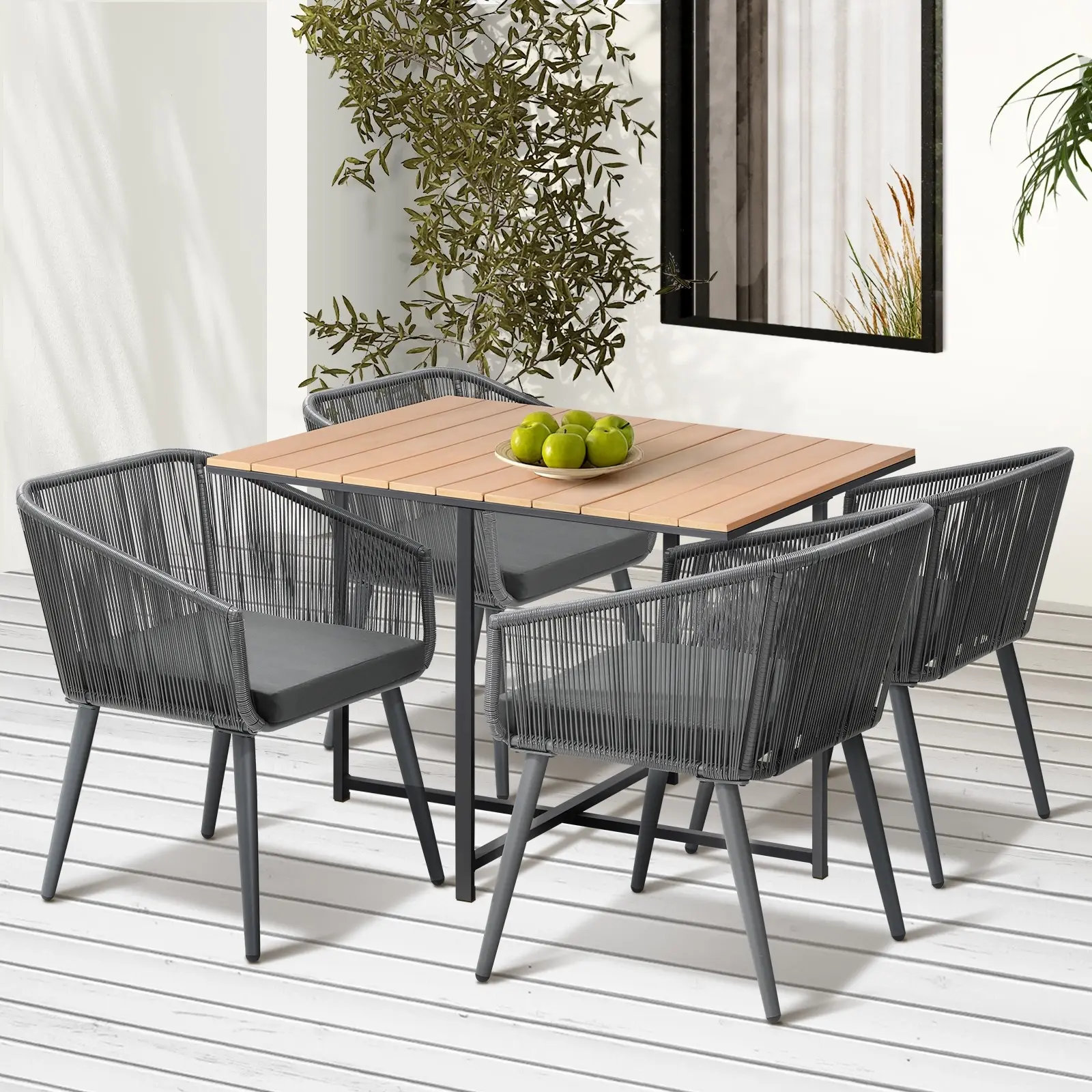Livsip 5PCS Outdoor Dining Set Furniture Table Lounge Chairs Patio Setting - Up to 65% off Outdoor Furniture