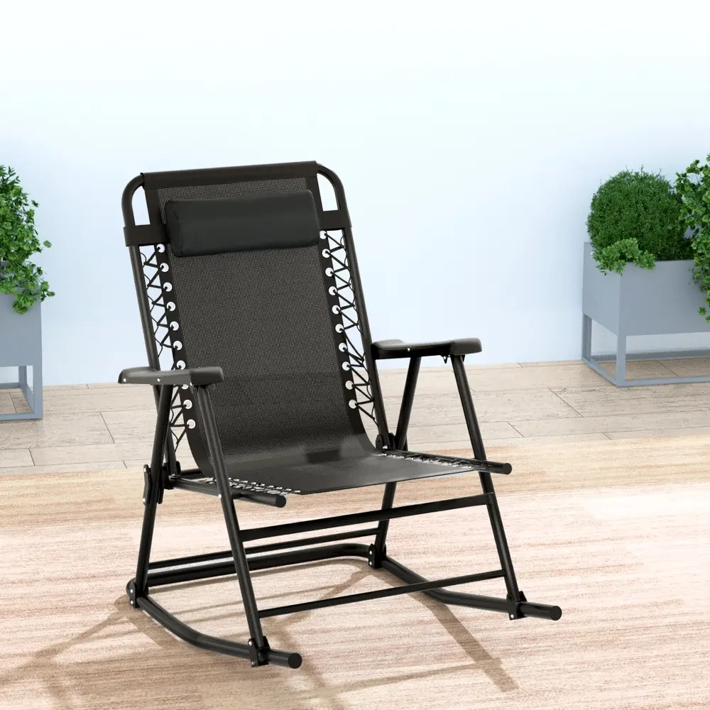 Gardeon Outdoor Rocking Chair Folding Reclining Recliner Patio Furniture Garden - Up to 65% off Outdoor Furniture