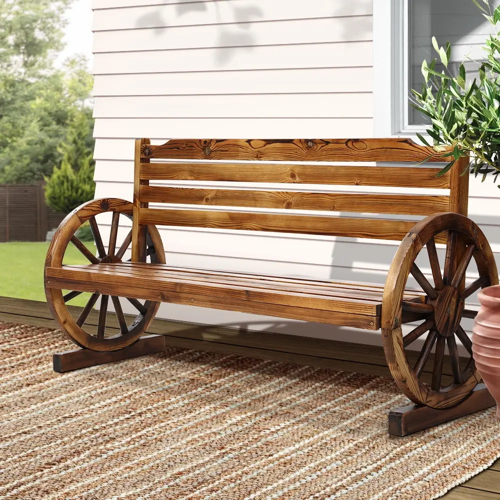 Gardeon Outdoor Garden Bench Wooden 3 Seat Wagon Chair Lounge Patio Furniture - Up to 65% off Outdoor Furniture