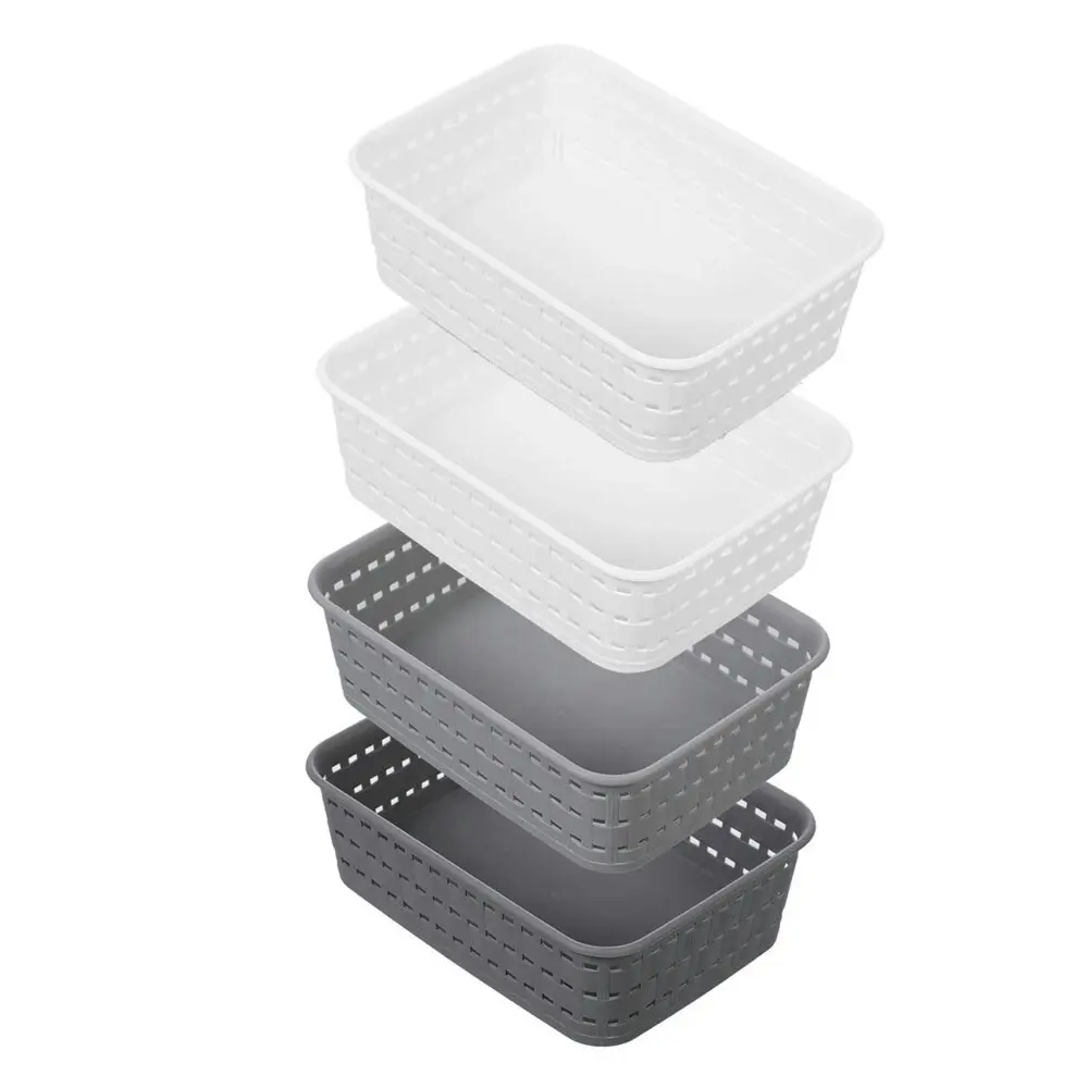 4x Boxsweden Woven Basket 19.5cm Home Office Storage Organiser Container Assort - Home & Garden