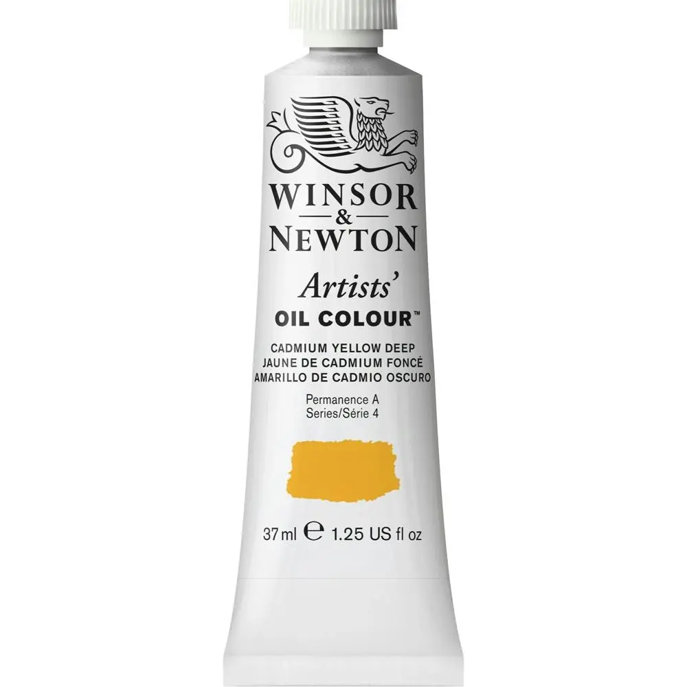 Winsor & Newton Artists Oil Colour 37ml Paint Tube Cadmium Yellow Deep Series 4 - Hobbies