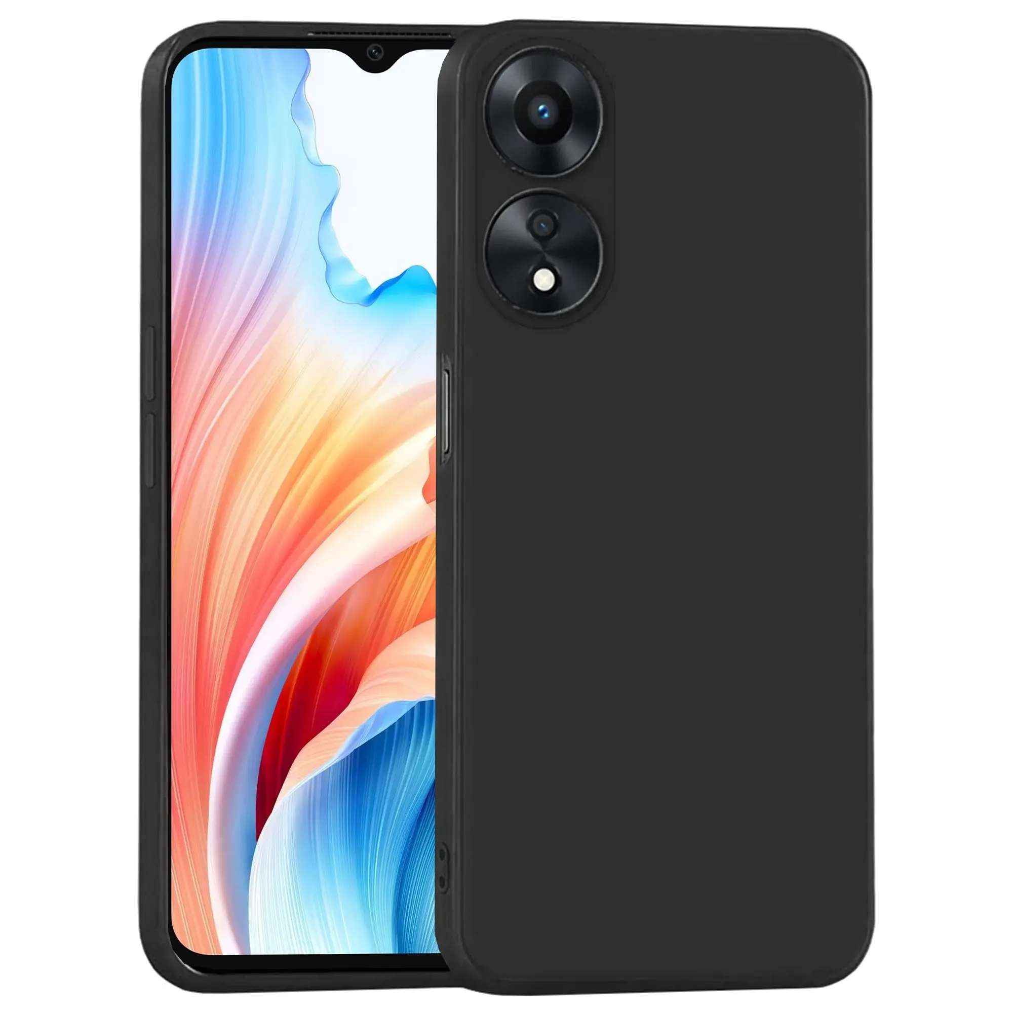 MEZON OPPO A18 4G Slim Black Premium TPU Gel Back Case - Shock Absorption (OPPO A18 4G, Gel Black)