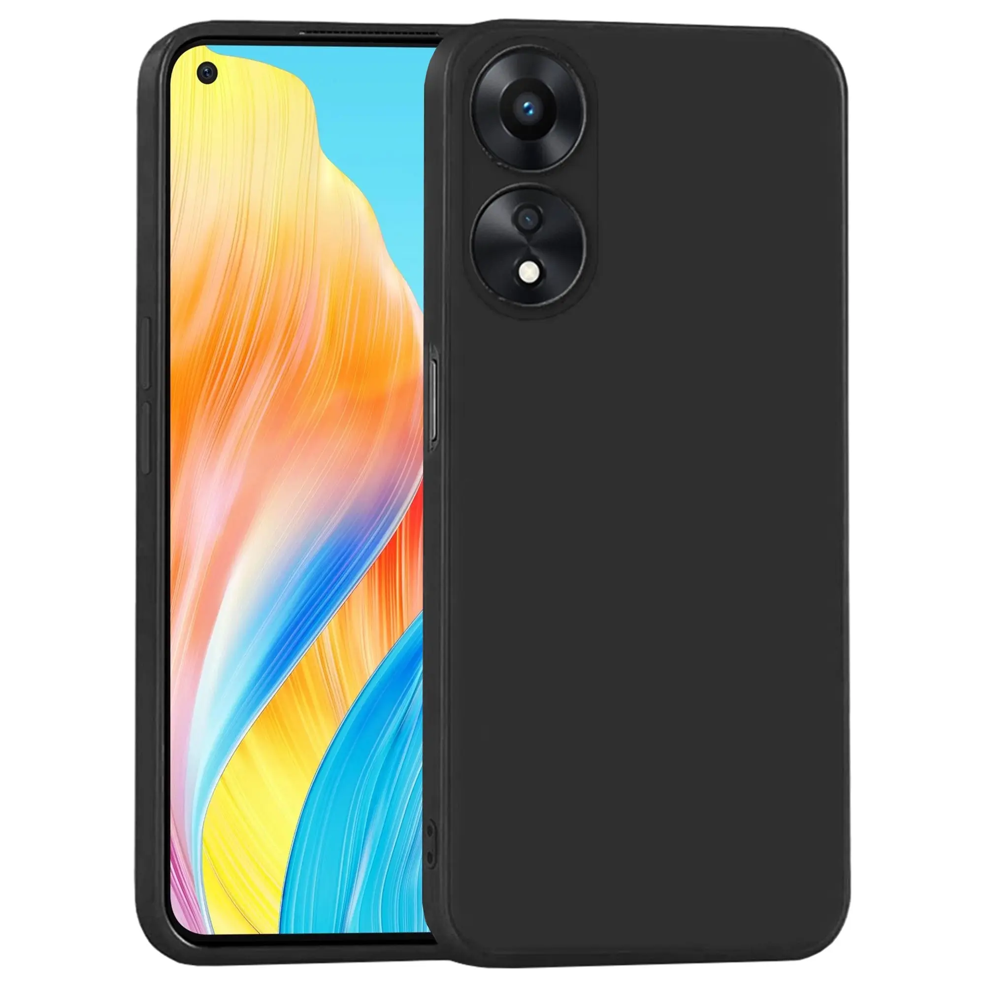 MEZON OPPO A78 4G Slim Black Premium TPU Gel Back Case - Shock Absorption (OPPO A78 4G, Gel Black)