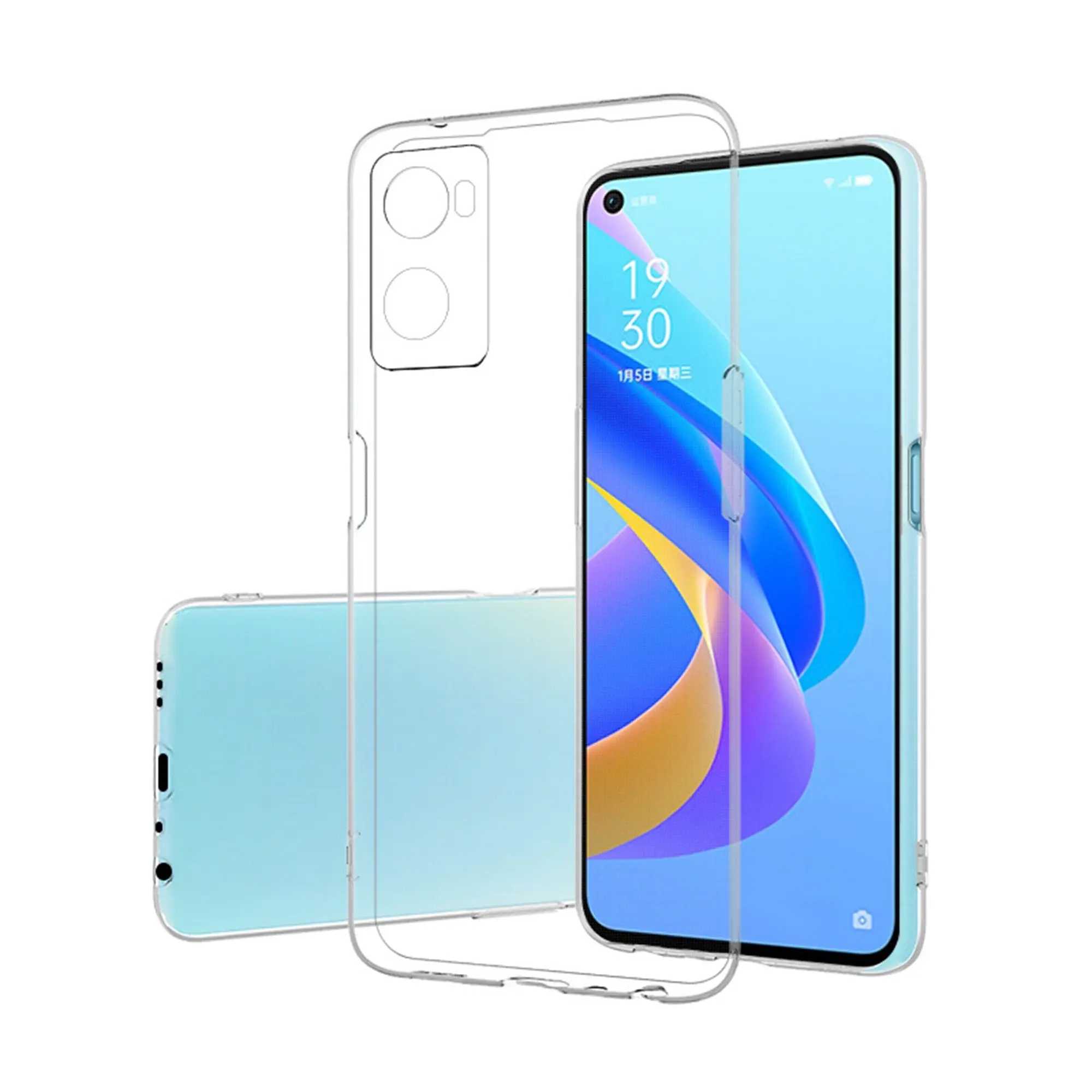 MEZON OPPO A96 Ultra Slim Crystal Clear Premium TPU Gel Back Case - Shock Absorption, Wireless Charging Compatible