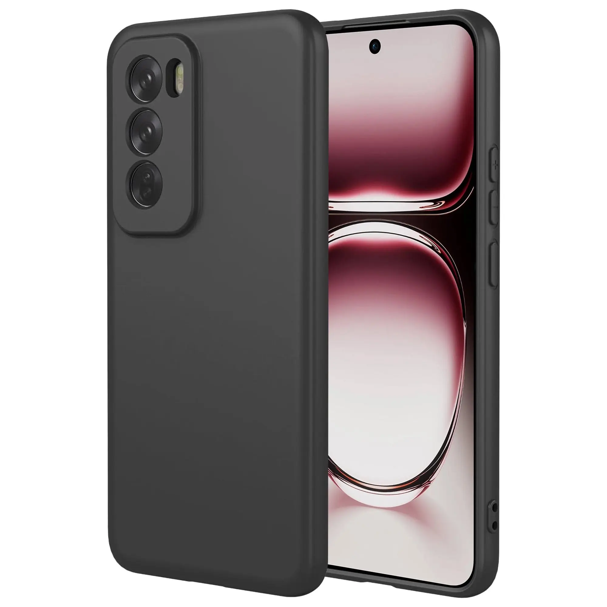 MEZON OPPO Reno12 5G Ultra Slim Black Premium TPU Gel Back Case - Shock Absorption (OPPO Reno12 5G, Gel Black)