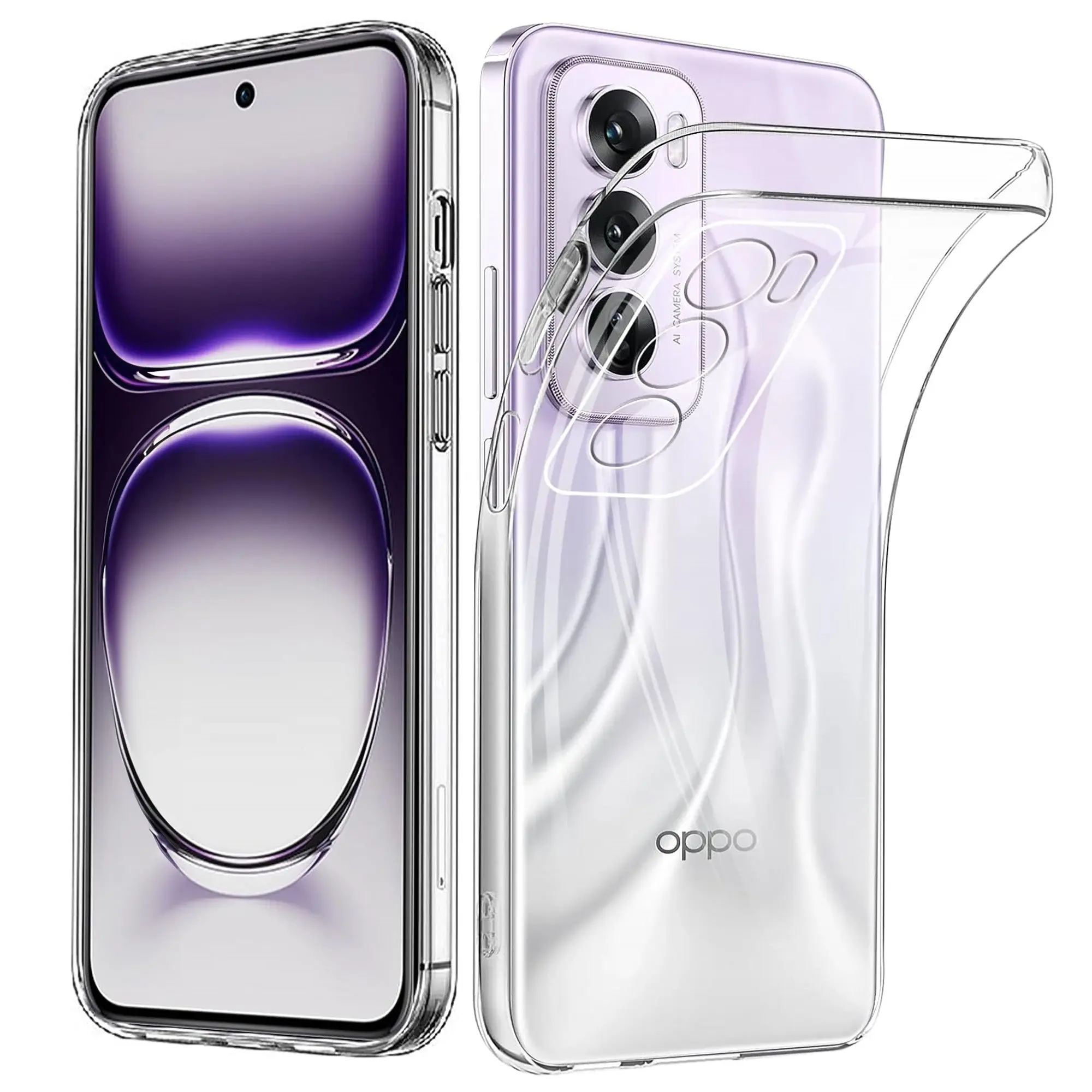 MEZON OPPO Reno12 Pro 5G Ultra Slim Crystal Clear Premium TPU Gel Back Case - Shock Absorption, Wireless Charging Compatible