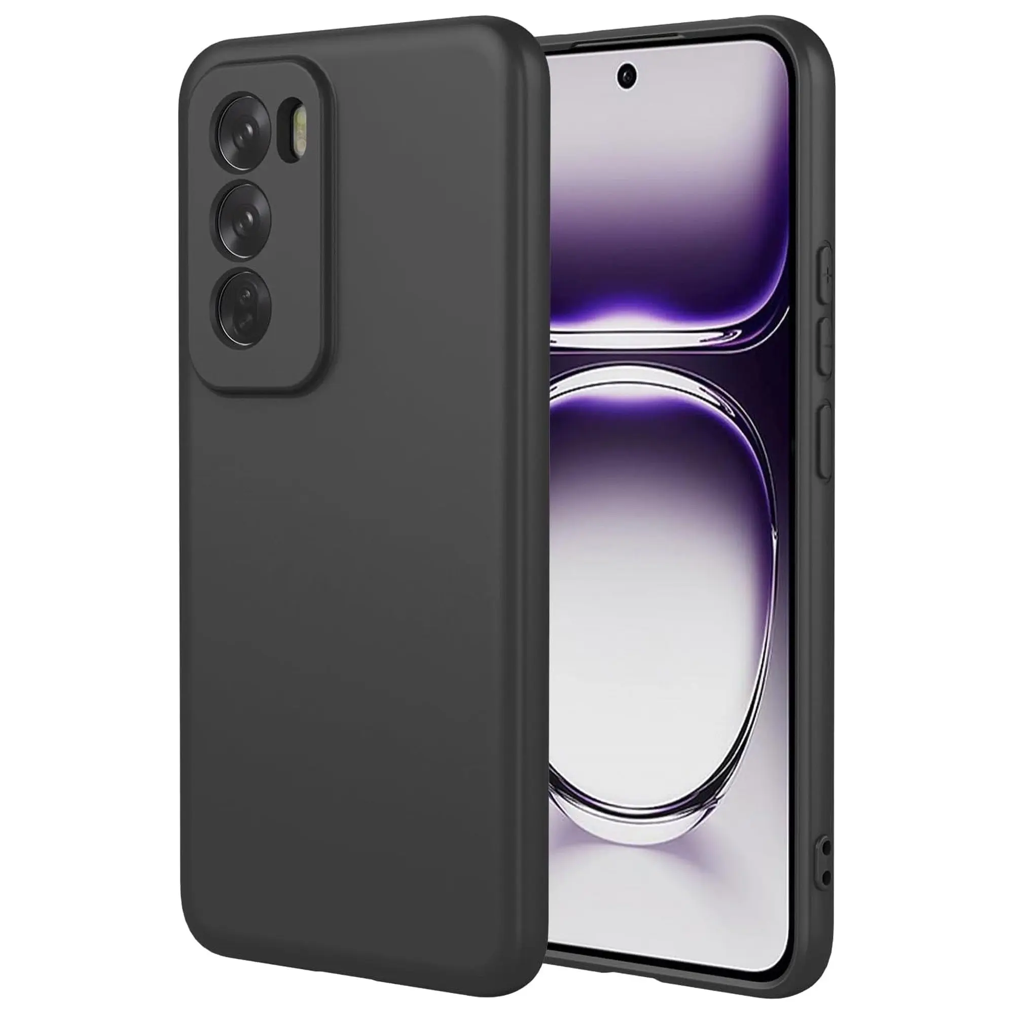 MEZON OPPO Reno12 Pro 5G Ultra Slim Black Premium TPU Gel Back Case - Shock Absorption (OPPO Reno12 Pro 5G, Gel Black)
