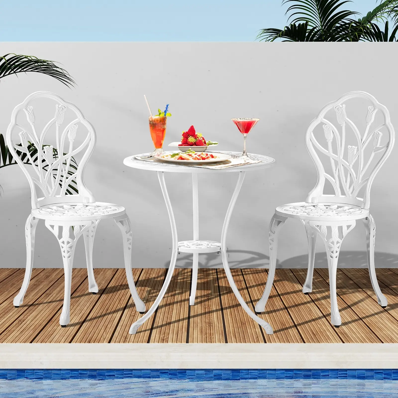 Livsip 3 Piece Outdoor Furniture Setting Chairs Table Bistro Patio Dining Set - Up to 65% off Outdoor Furniture