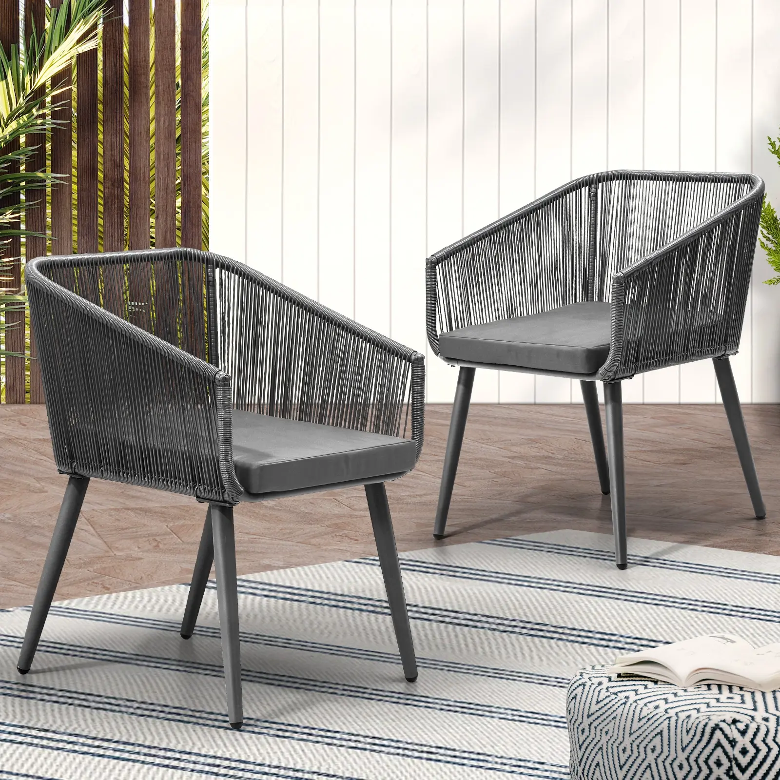 Livsip Outdoor Furniture Lounge Setting Chairs Set of 2 Bistro Patio Garden Set - Up to 65% off Outdoor Furniture