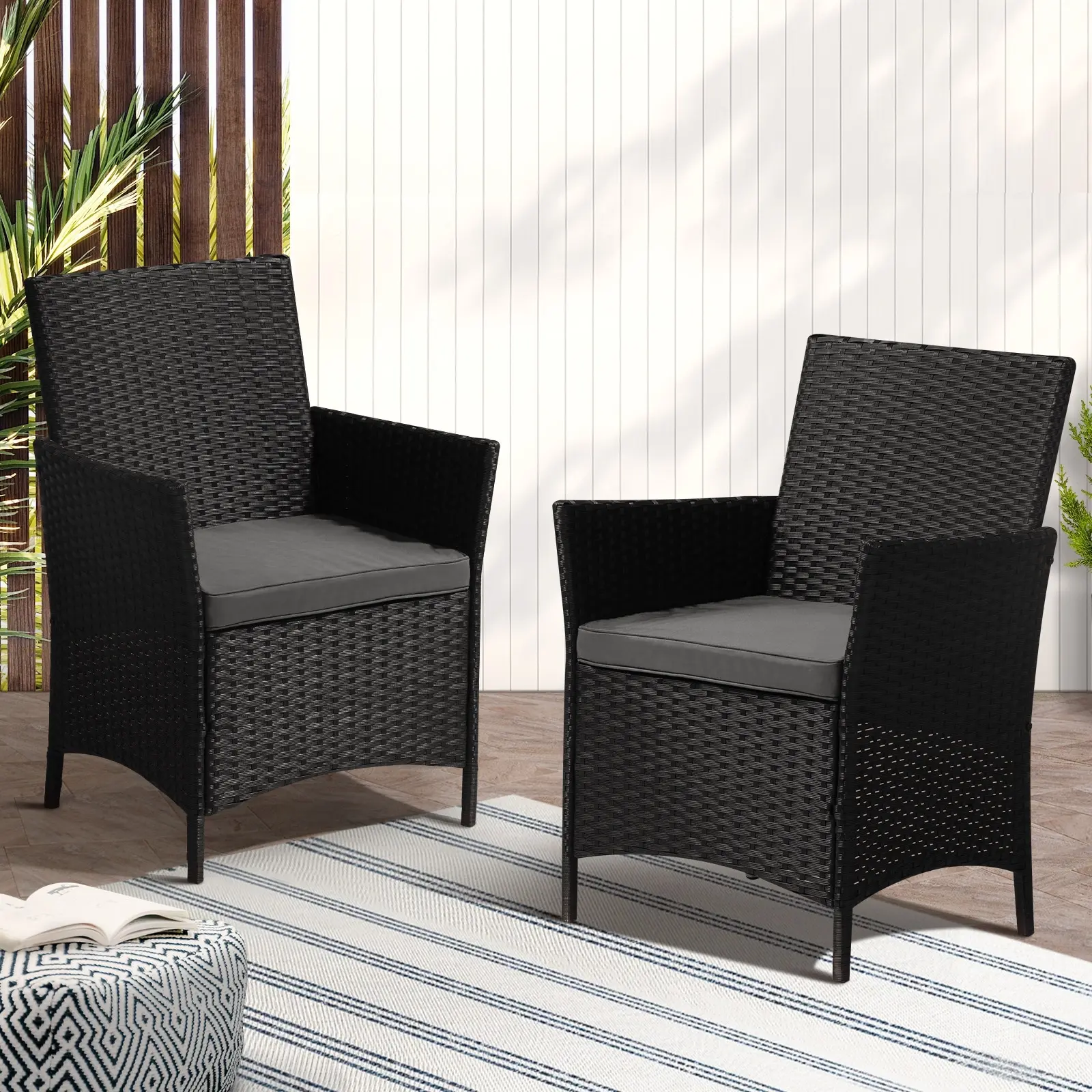 Livsip Outdoor Dining Chairs Rattan Outdoor Patio Chairs Furniture Set of 2 - Up to 65% off Outdoor Furniture