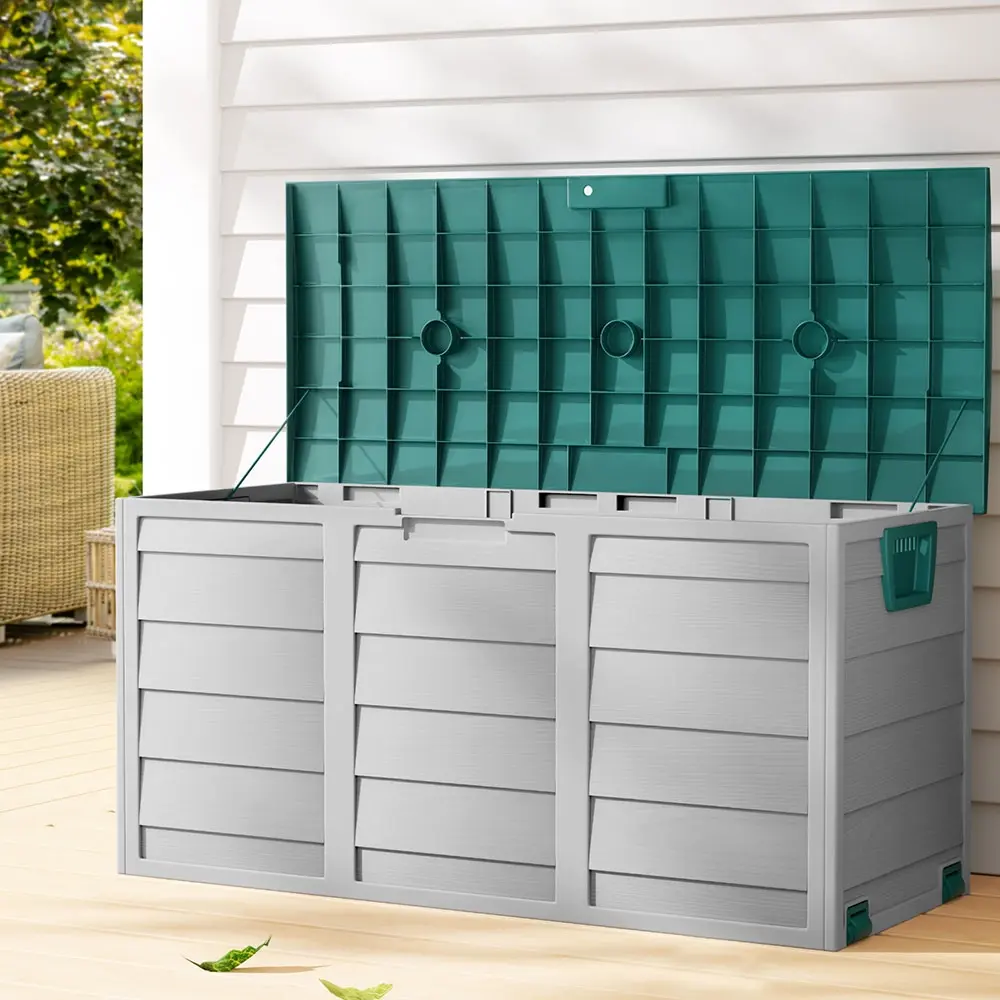 Gardeon Outdoor Storage Box 290L Lockable Organiser Garden Deck Shed Tool Green - Outdoor Storage Boxes - Up to 60% off