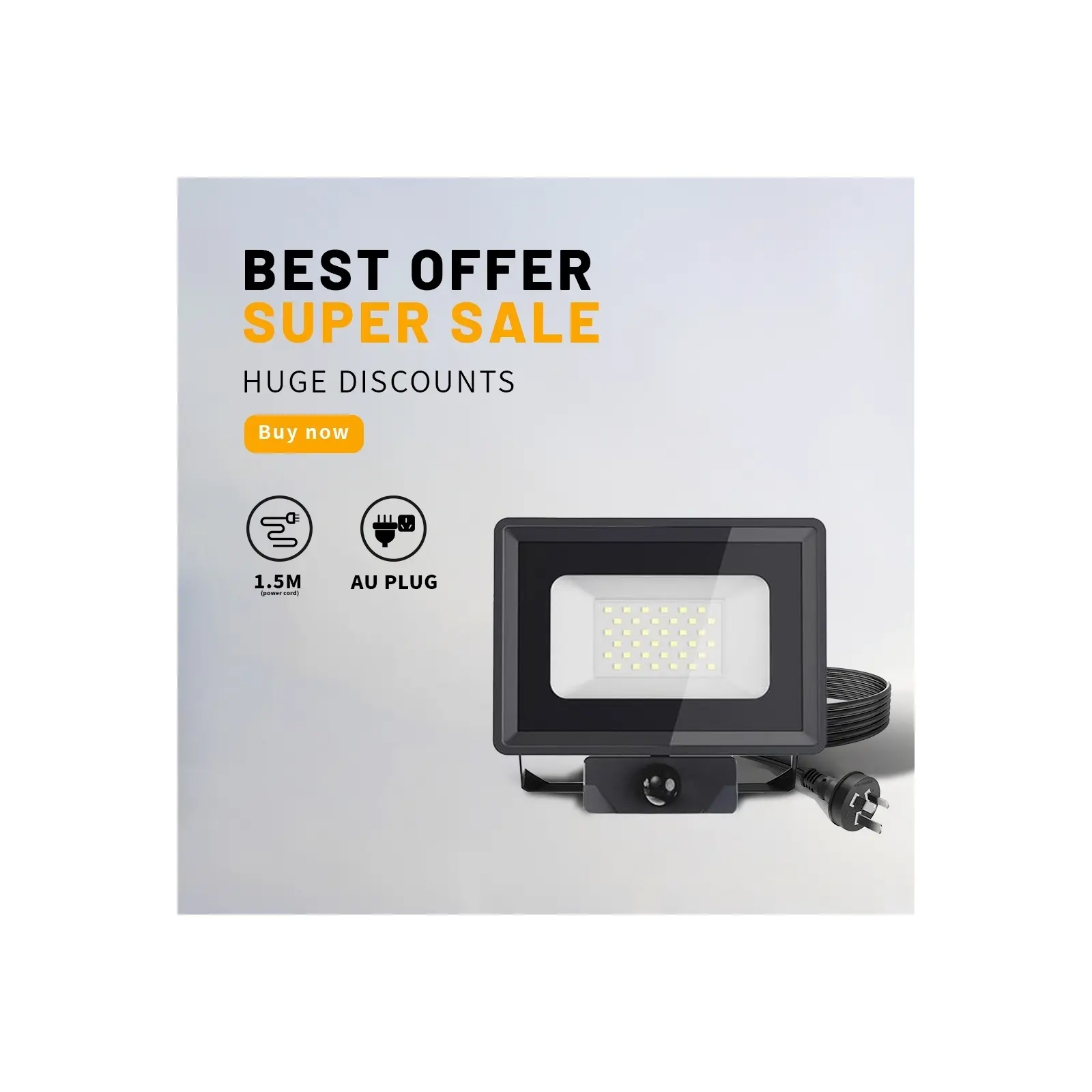 Outway 2x LED Flood Light 20W Waterproof With Motion Sensor Cool White E023ES - Home & Garden