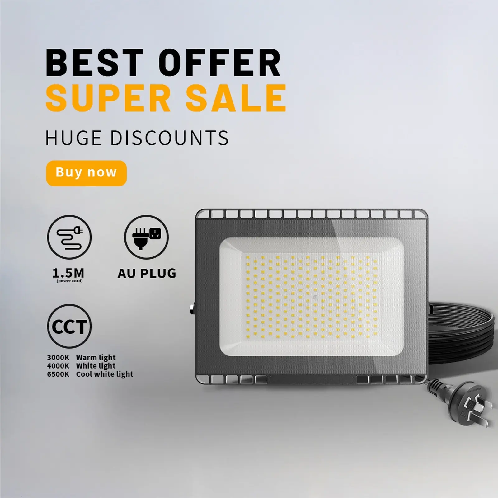 Outway 4x Outdoor LED Flood Light 50W Color Adjustable Garden Security Landscape - Home & Garden