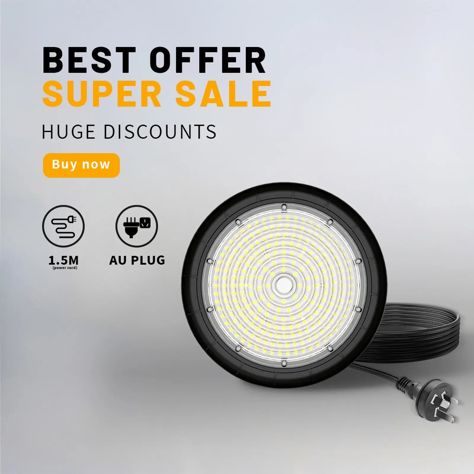 Outway High Bay LED Light 200W UFO Industrial Workshop Warehouse Garage Gym Lamp - Home & Garden