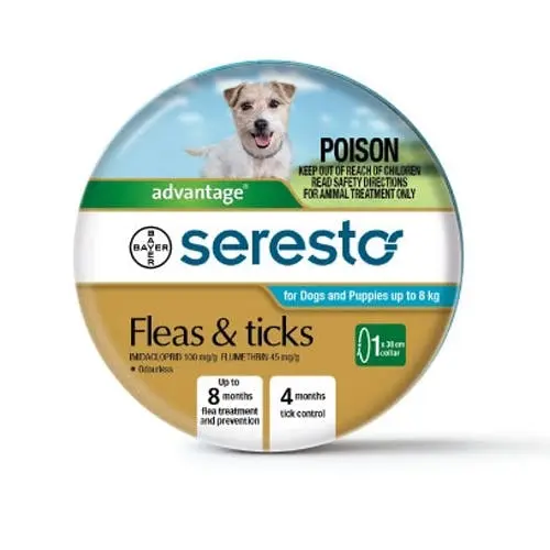 SERESTO flea and tick collar for dogs Under 8 Kg 1 Piece BLUE - Pets