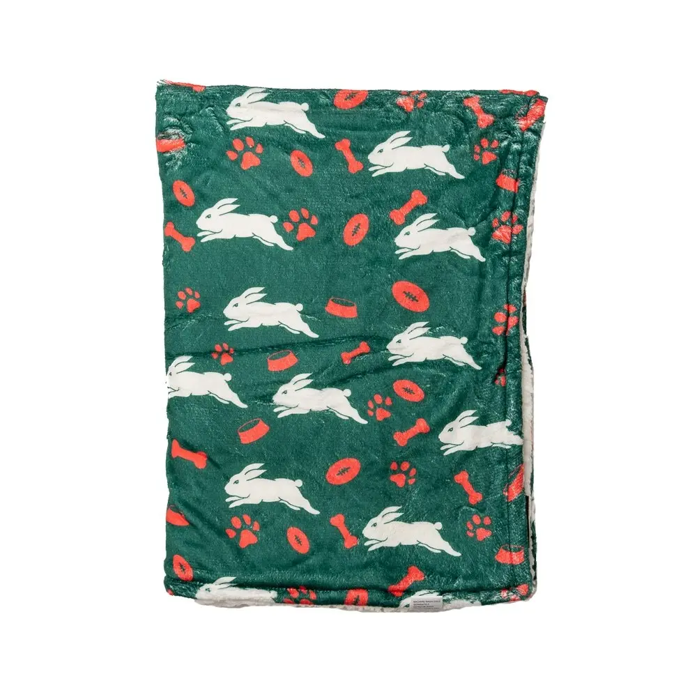The Stubby Club South Sydney Rabbitohs NRL Themed Durable Dog/Cat Pet Blanket - Pets