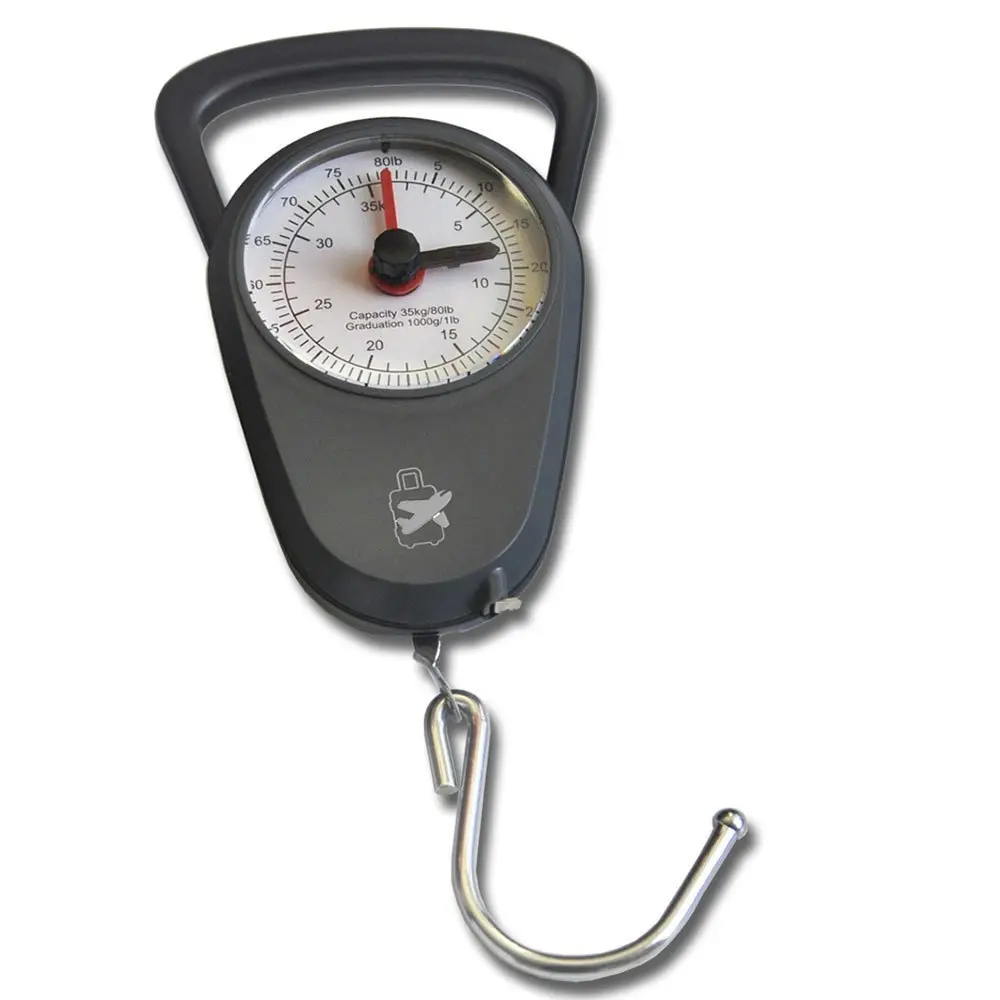 Sansai Mechanical Luggage Weight Scale 35kg Weigh Capacity/1m Tape Measure Grey - Fashion