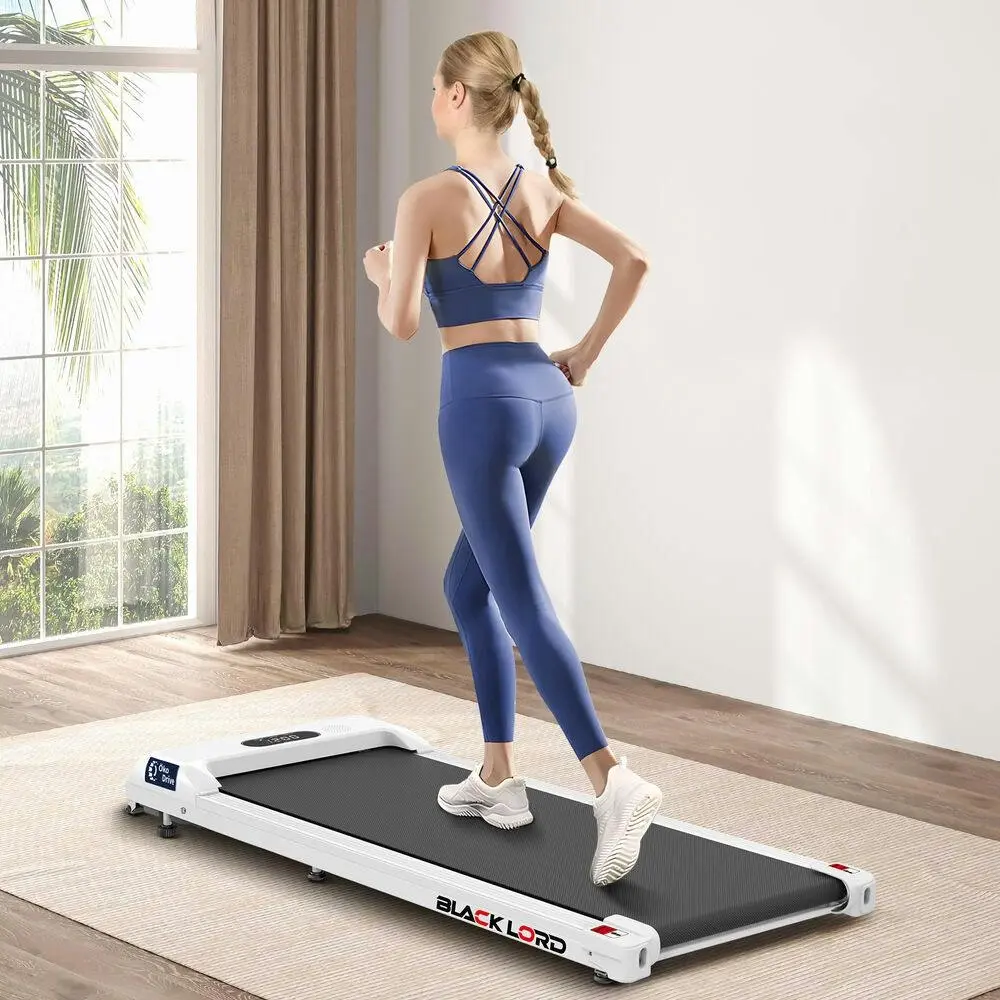 Black Lord Treadmill Electric Walking Pad Home Office Gym Fitness White - Sports & Outdoor